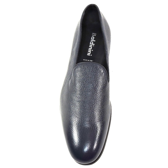 BALDININI 🇮🇹 MEN\'S NAVY BLUE SOFT DEER LEATHER COMFORT LOAFERS